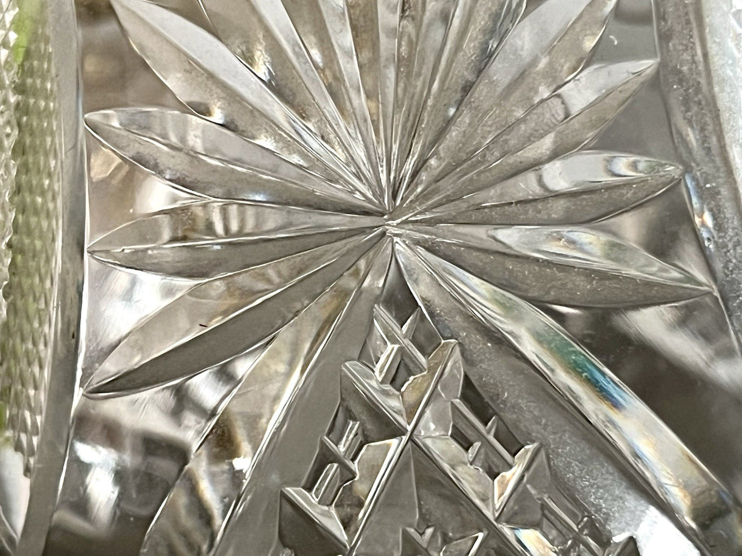 Antik Groß Art Deco Karaffe Kristallglas Bleikristall geschliffen SCHÖN