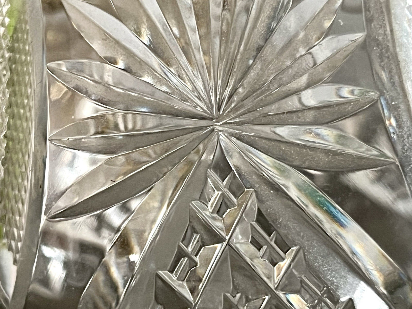 Antik Groß Art Deco Karaffe Kristallglas Bleikristall geschliffen SCHÖN