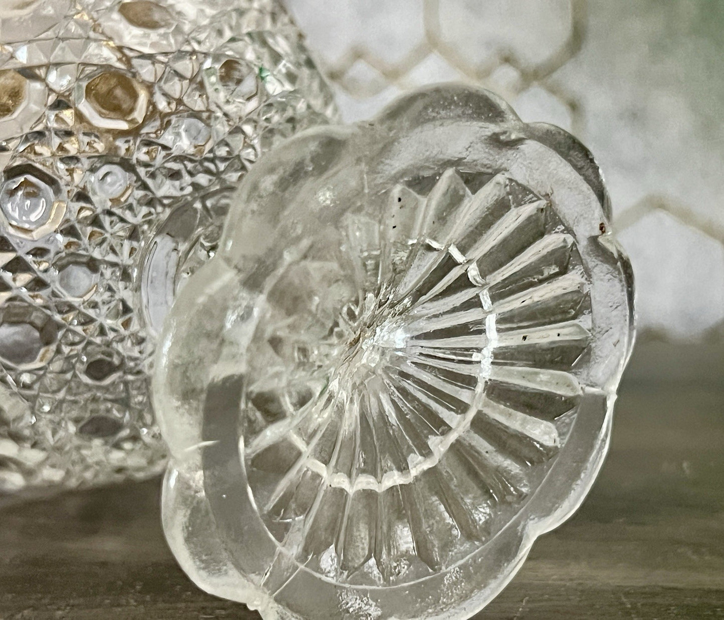 Antik Jugendstil Art Déco Pressglas Glas Fußschale Schale Zuckerschale