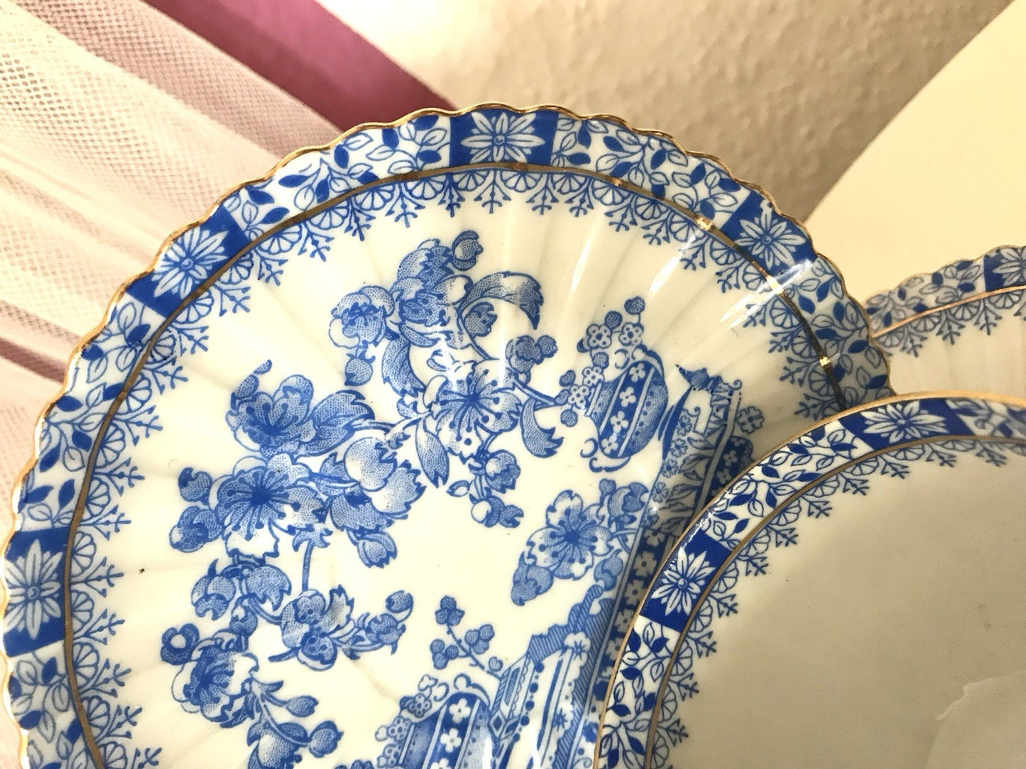 Antik Vintage Porzellan 1 Kaffee-Gedeck Sammeltasse Schön! China blau Tuppack&