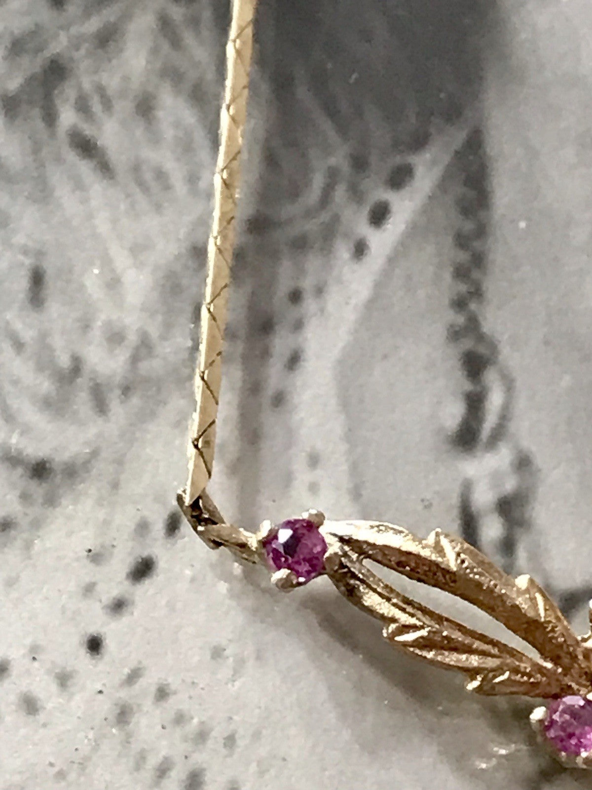 Antik Edel Jugendstil 925 Silber vergoldet Collier Halskette Rubine ?