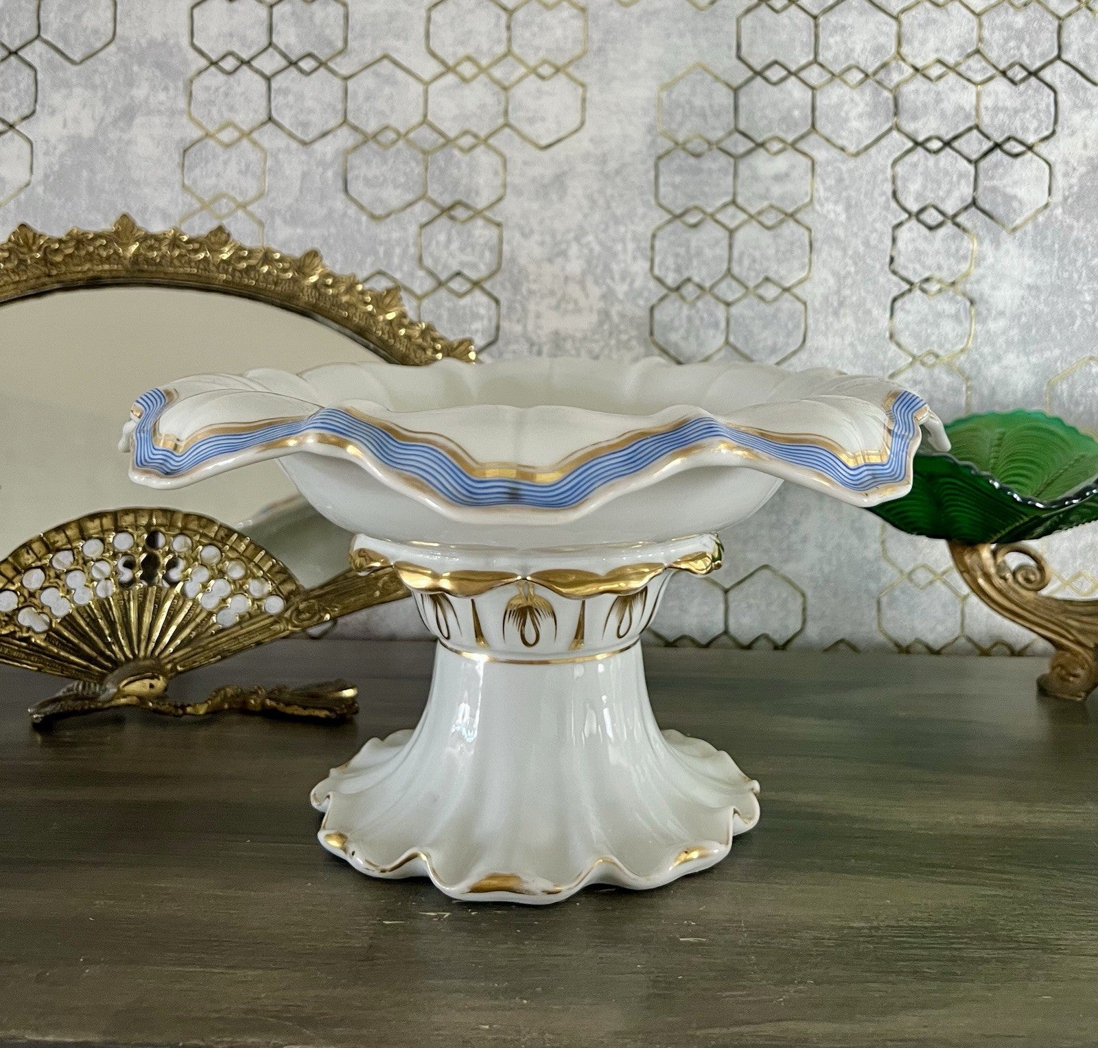 Antik Biedermeier Porzellan Fußschale Schale  ca. 1830 Pressmarke N So SCHÖN!!