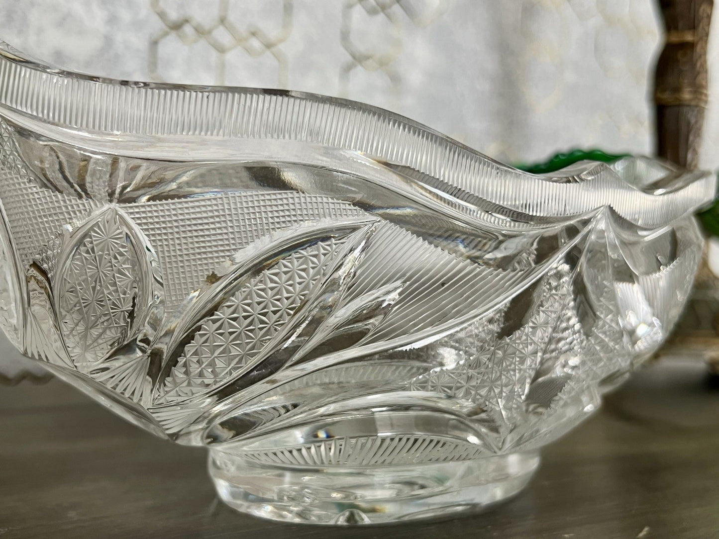 Vintage Sehr EDEL Bleikristall Schale Glasschale Jardiniere Kristallglas Glas