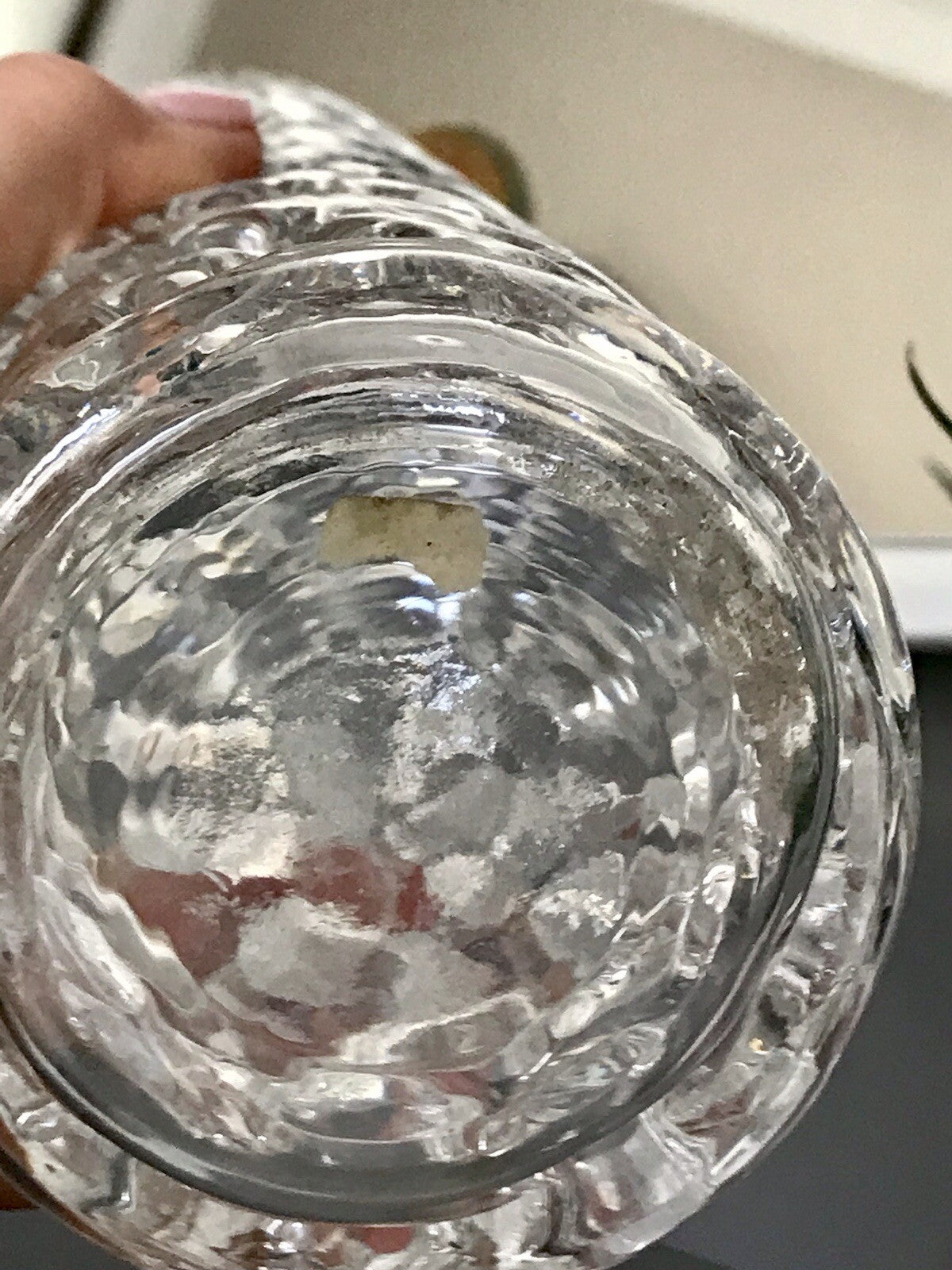 Vintage 60er 70er Design hohe Glasvase Glas Vase Bubble Op Art Hirschberg