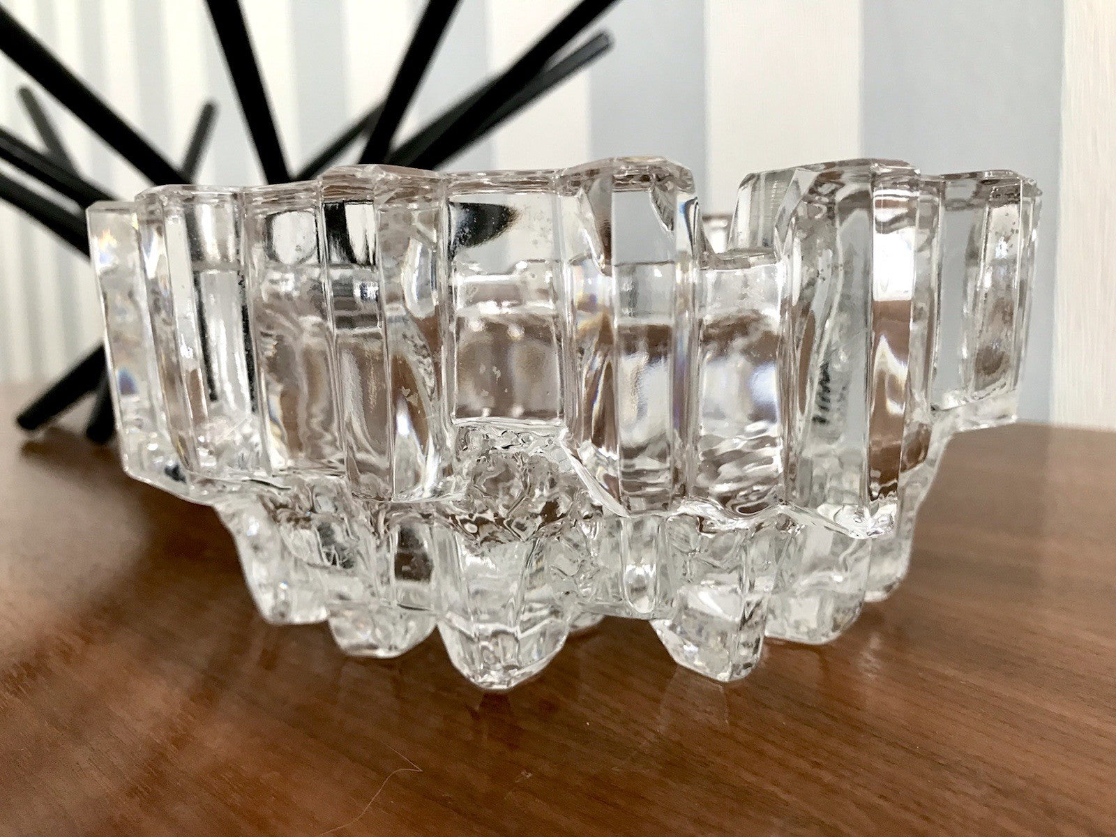 Vintage 70er Aschenbecher Ascher EDEL Kristallglas Bleikristall Schwer Skandi?