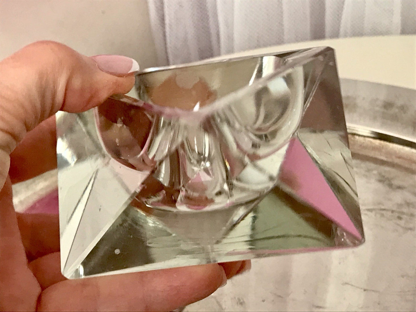 Art Déco Aschenbecher Designer  Ascher farblos Kristallglas EDEL Franz Burkert?