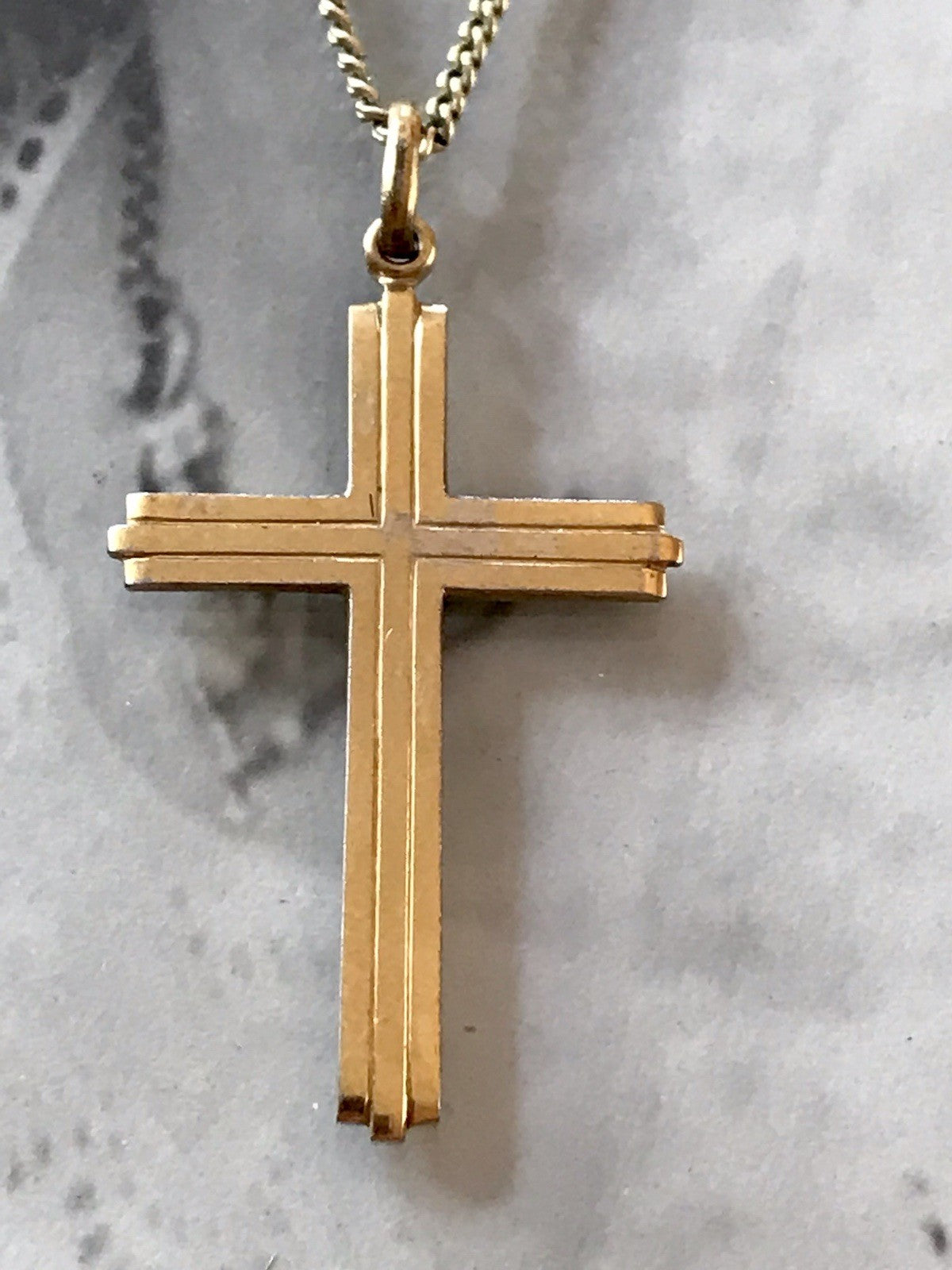 Antik? Vintage Kettenanhänger  Anhänger gold Amerikan Doublè Kreuz