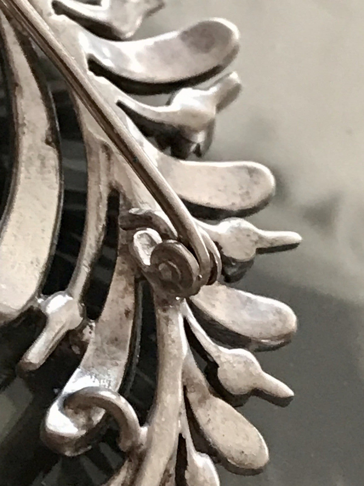 Antik Art Déco Edel prachtvoll Brosche Silber 835 Markasite