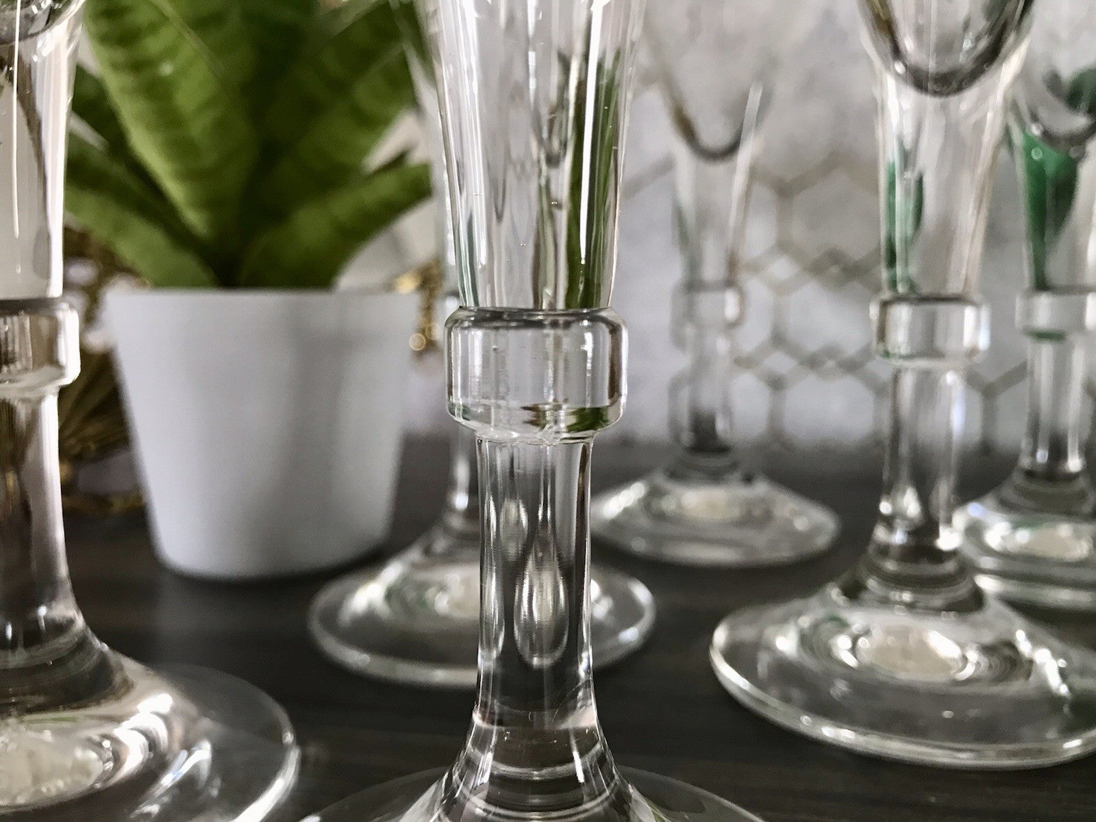 Antik Alt 6 Cherrygläser Gläser Kristallglas graviert