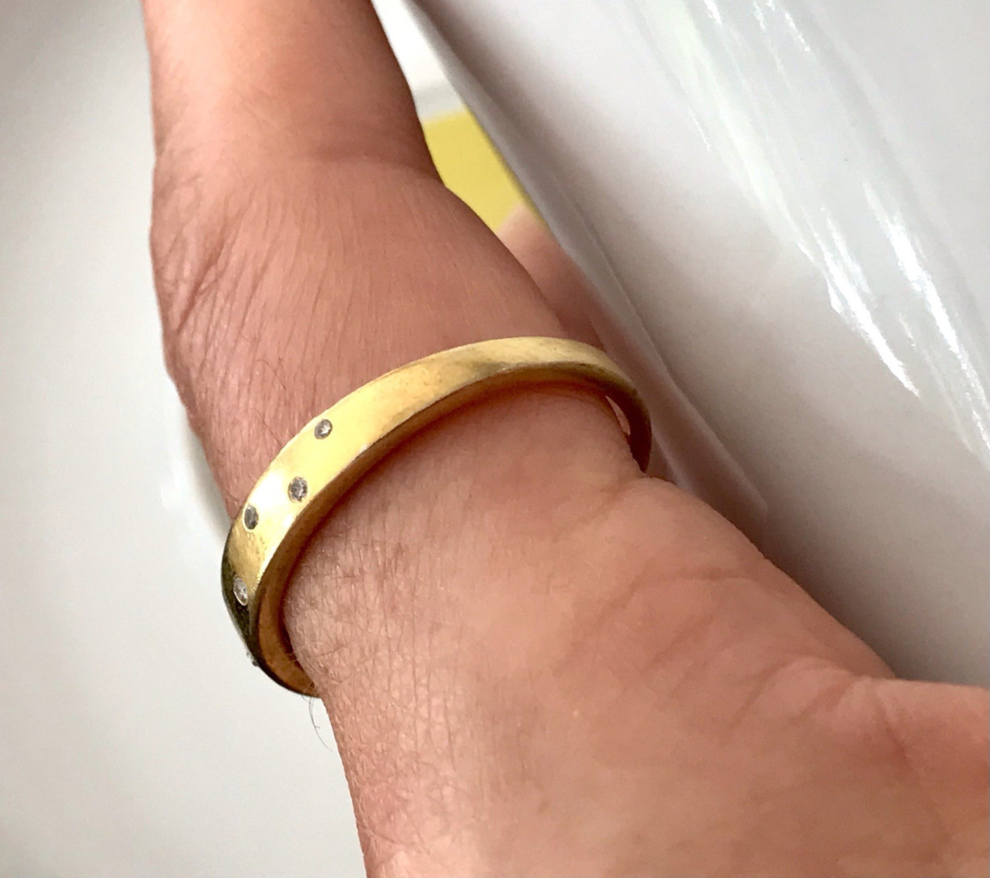 Vintage Ring farblose Steine Silber 925 vergoldet ~Gr.63 JLO