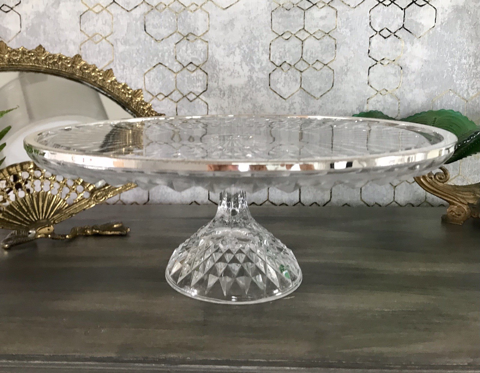 Vintage WMF Tortenständer Tortenplatte Glas Kristallglas Bleikristall Diadem