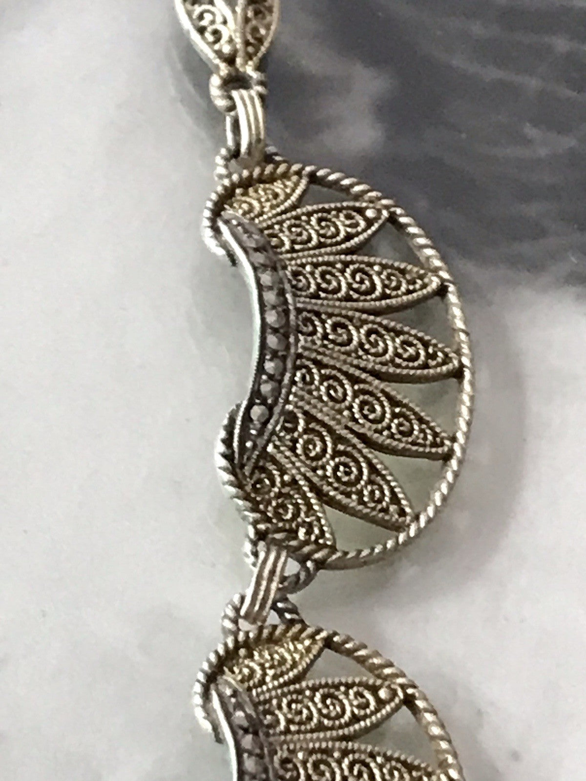 Antik Theodor Fahrner Designer Collier 925 Silber vergoldet Markasite Halskette