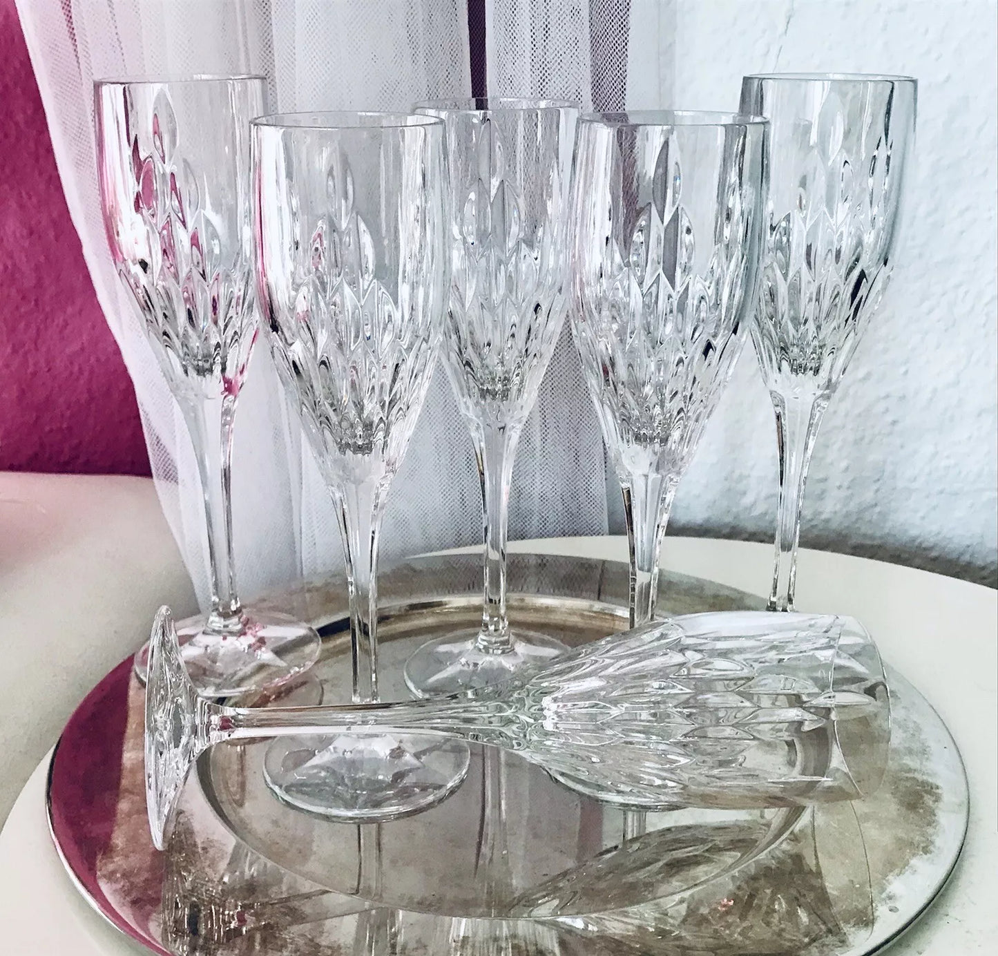 Vintage 6 EDEL Nachtmann Champagner Sektflöten Sektgläser Glas Kristallglas