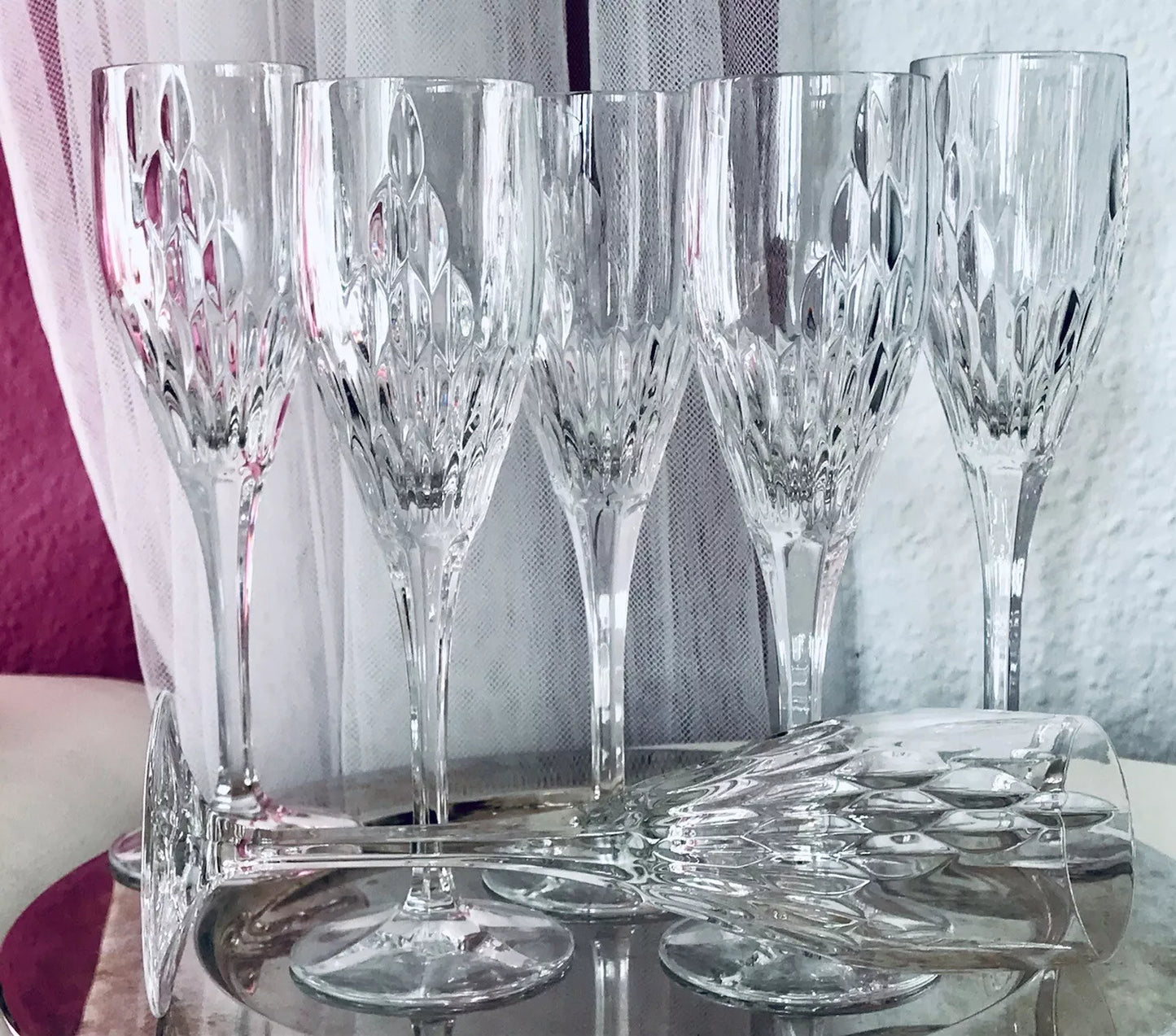 Vintage 6 EDEL Nachtmann Champagner Sektflöten Sektgläser Glas Kristallglas