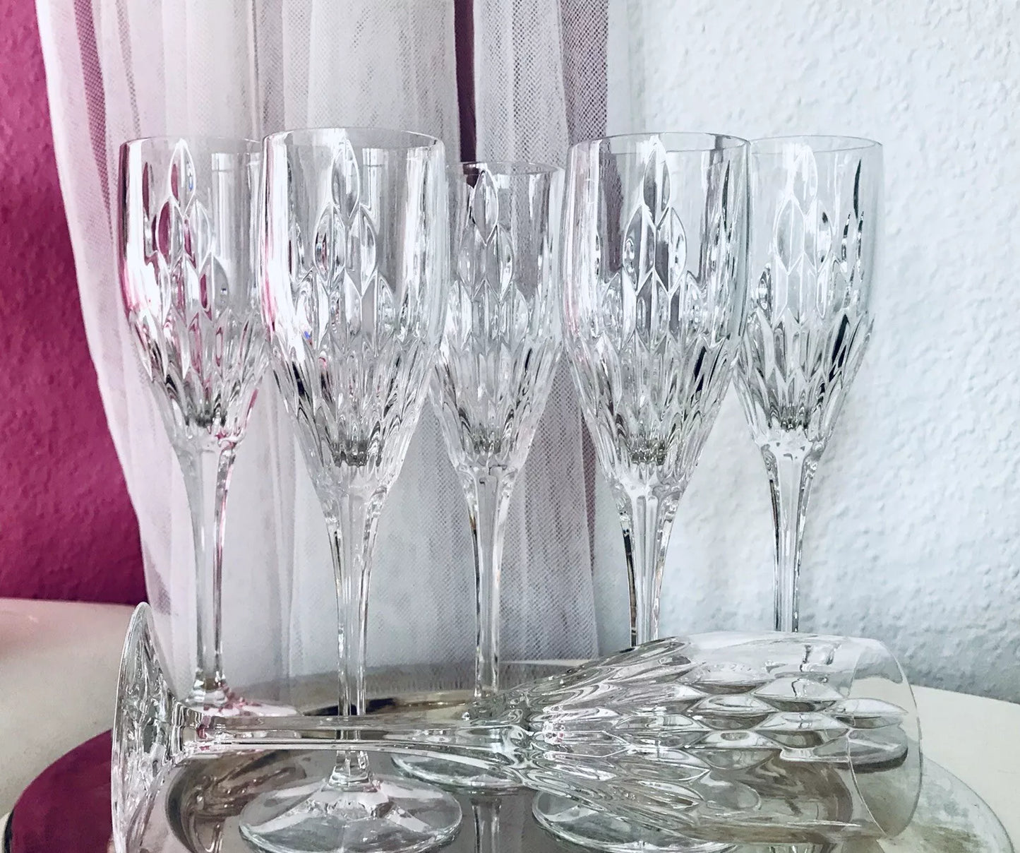 Vintage 6 EDEL Nachtmann Champagner Sektflöten Sektgläser Glas Kristallglas