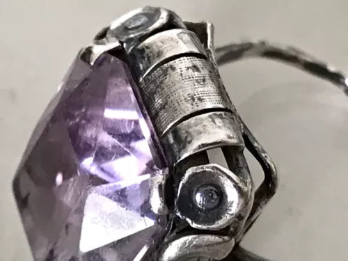 Antik Art Déco Jugendstil Edel DAMEN RING Silber Amethyst ? Gr. 56 57