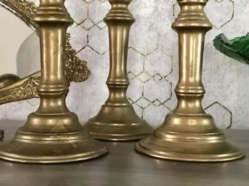 Antik ? alt Vintage 3 Kerzenleuchter Kerzenständer Kerzenhalter Messing massiv