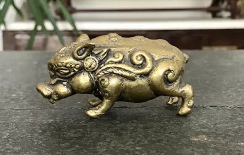 Alt antik? Messing Bronze?  Skulptur Figur Schwein reich verziert Feng Shui