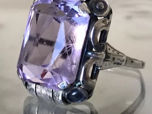 Antik Art Déco Jugendstil Edel DAMEN RING Silber Amethyst ? Gr. 56 57