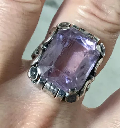 Antik Art Déco Jugendstil Edel DAMEN RING Silber Amethyst ? Gr. 56 57