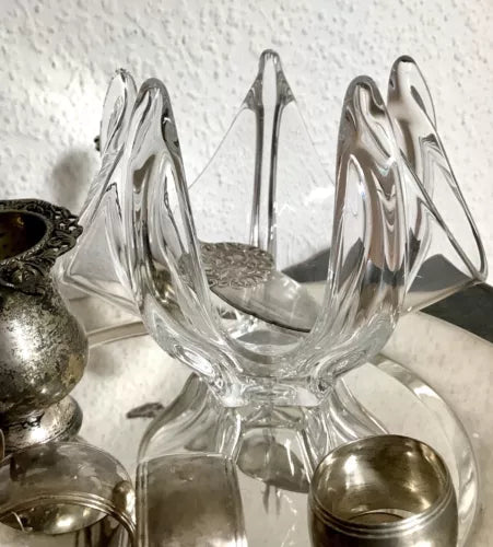 Vintage 60er 70er EDEL Schale Kristallglas Modernistisch Designer