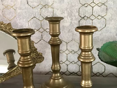Antik ? alt Vintage 3 Kerzenleuchter Kerzenständer Kerzenhalter Messing massiv