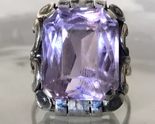 Antik Art Déco Jugendstil Edel DAMEN RING Silber Amethyst ? Gr. 56 57