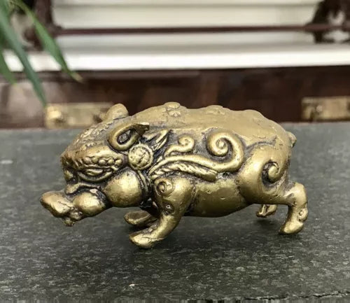 Alt antik? Messing Bronze?  Skulptur Figur Schwein reich verziert Feng Shui