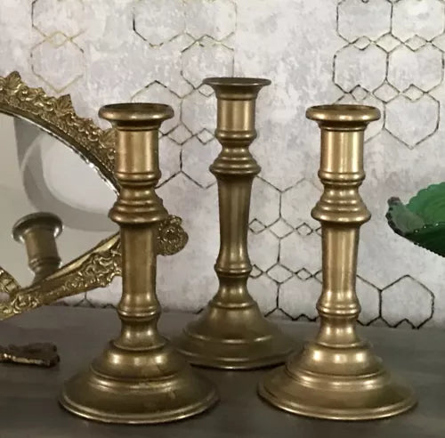 Antik ? alt Vintage 3 Kerzenleuchter Kerzenständer Kerzenhalter Messing massiv