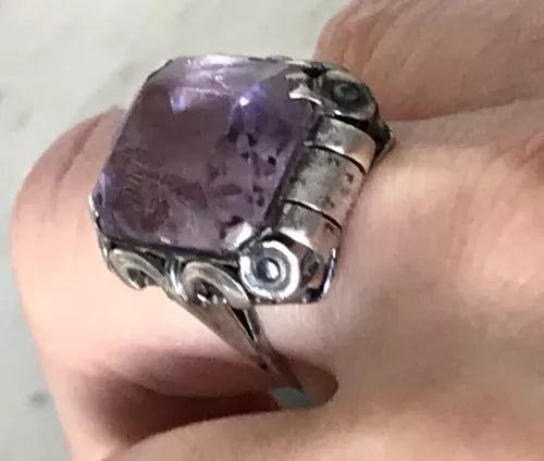 Antik Art Déco Jugendstil Edel DAMEN RING Silber Amethyst ? Gr. 56 57