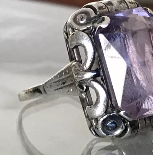 Antik Art Déco Jugendstil Edel DAMEN RING Silber Amethyst ? Gr. 56 57