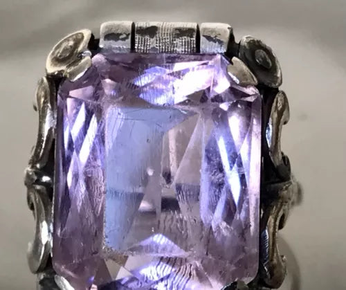 Antik Art Déco Jugendstil Edel DAMEN RING Silber Amethyst ? Gr. 56 57