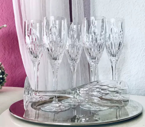 Vintage 6 EDEL Nachtmann Champagner Sektflöten Sektgläser Glas Kristallglas