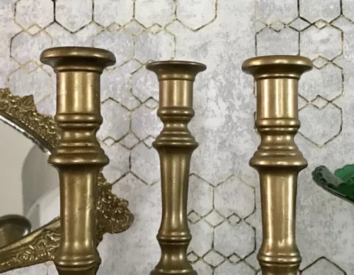 Antik ? alt Vintage 3 Kerzenleuchter Kerzenständer Kerzenhalter Messing massiv
