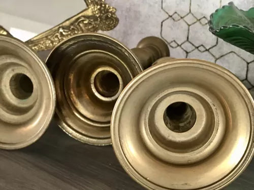 Antik ? alt Vintage 3 Kerzenleuchter Kerzenständer Kerzenhalter Messing massiv