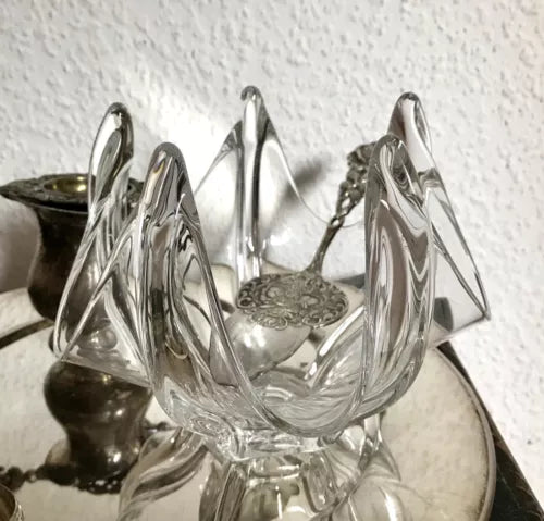 Vintage 60er 70er EDEL Schale Kristallglas Modernistisch Designer