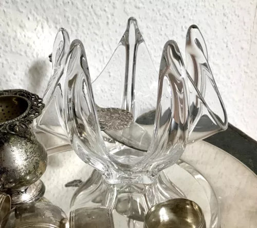 Vintage 60er 70er EDEL Schale Kristallglas Modernistisch Designer