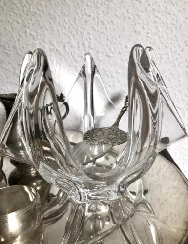 Vintage 60er 70er EDEL Schale Kristallglas Modernistisch Designer