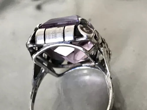 Antik Art Déco Jugendstil Edel DAMEN RING Silber Amethyst ? Gr. 56 57