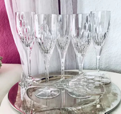 Vintage 6 EDEL Nachtmann Champagner Sektflöten Sektgläser Glas Kristallglas