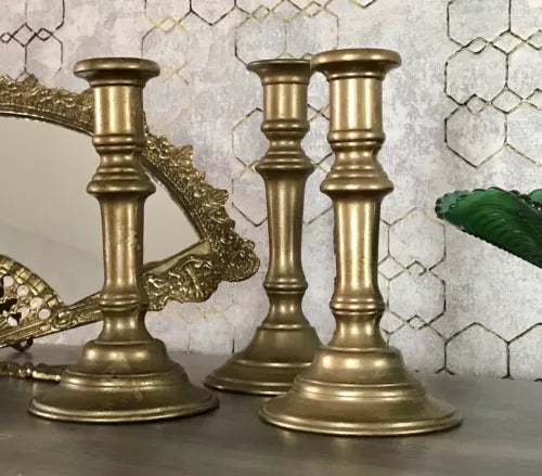 Antik ? alt Vintage 3 Kerzenleuchter Kerzenständer Kerzenhalter Messing massiv