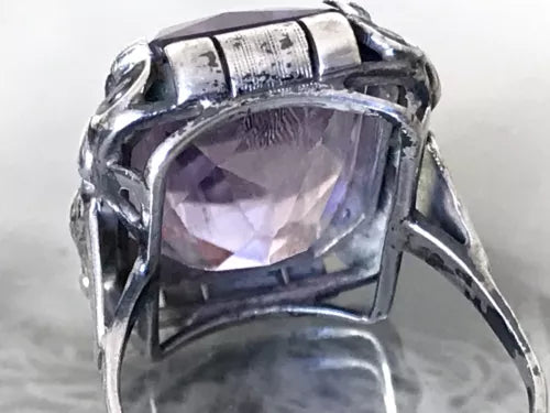 Antik Art Déco Jugendstil Edel DAMEN RING Silber Amethyst ? Gr. 56 57